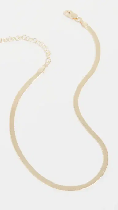 By Adina Eden Herringbone Choker Gold One Size | Thumbnail 5