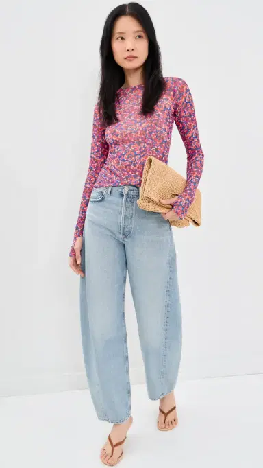 AFRM Nina esh Blouse Cobalt Ditsy | Thumbnail 5