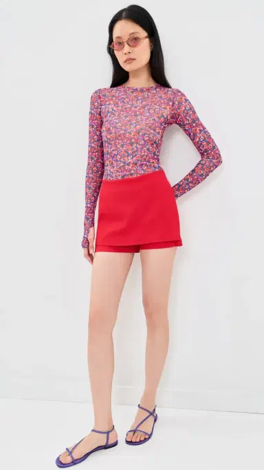 AFRM Nina esh Blouse Cobalt Ditsy | Thumbnail 6