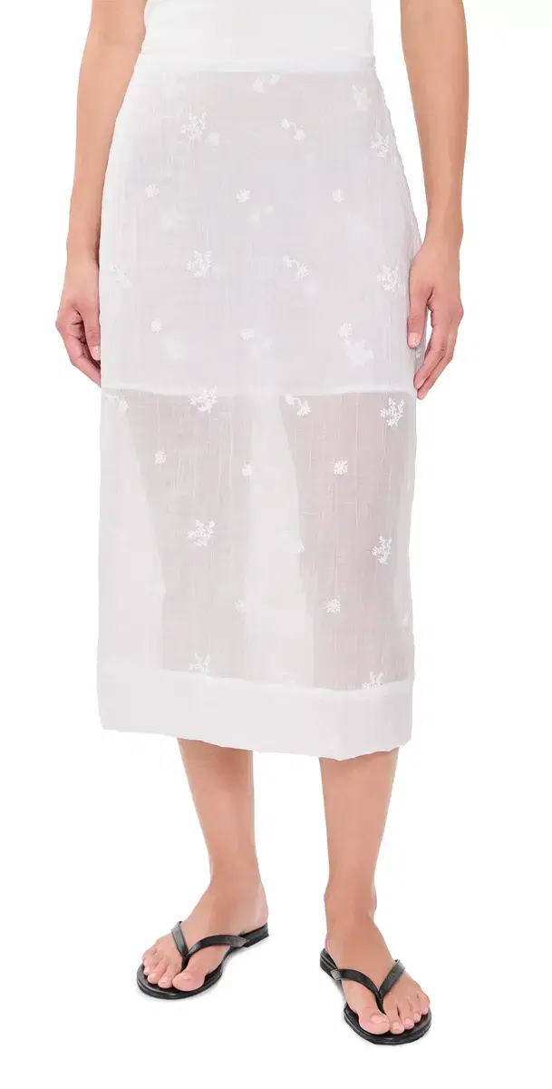 Secular Nicole Embroidered Skirt White