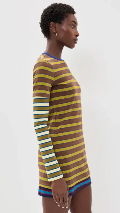 Staud Dillon Mini Dress Cigar/onoma Stripe | Thumbnail 4
