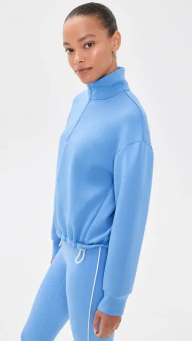 Varley ian Cropped Half Zip Sweatshirt Marina | Thumbnail 4