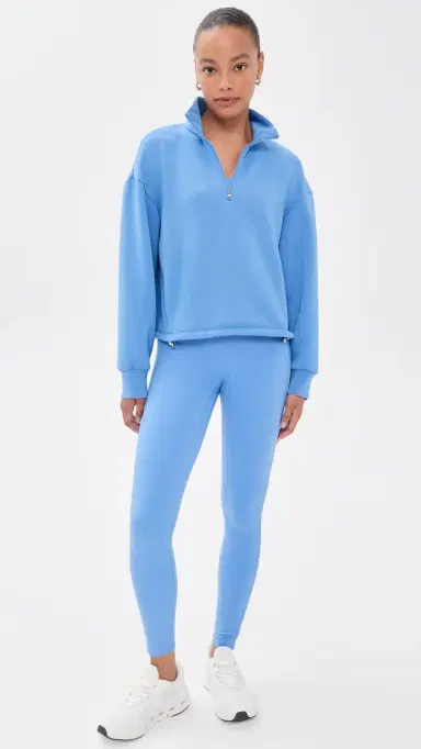 Varley ian Cropped Half Zip Sweatshirt Marina | Thumbnail 5