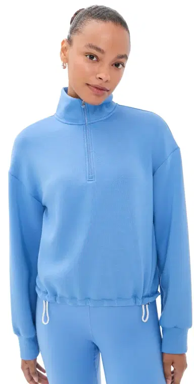 Varley ian Cropped Half Zip Sweatshirt Marina | Thumbnail 1