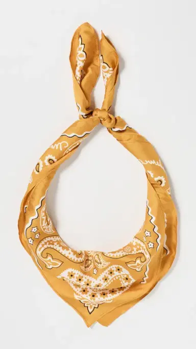 Madewell Medium Silk Bandana Horseshoe Golden Saffrom One Size | Thumbnail 2