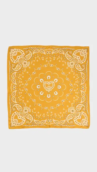 Madewell Medium Silk Bandana Horseshoe Golden Saffrom One Size | Thumbnail 4