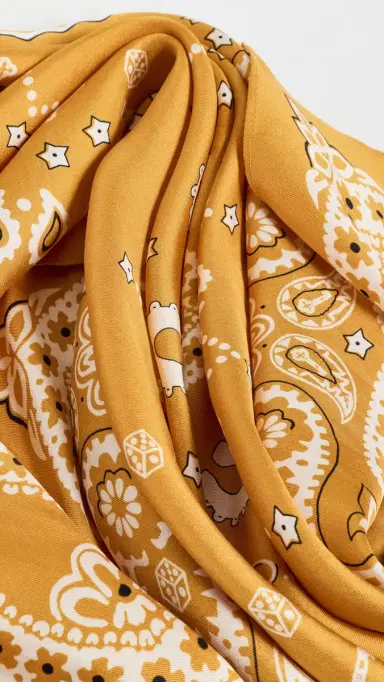 Madewell Medium Silk Bandana Horseshoe Golden Saffrom One Size | Thumbnail 5