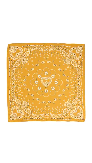 Madewell Medium Silk Bandana Horseshoe Golden Saffrom One Size | Thumbnail 6