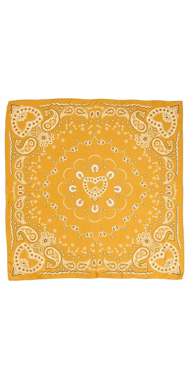 Madewell Medium Silk Bandana Horseshoe Golden Saffrom One Size