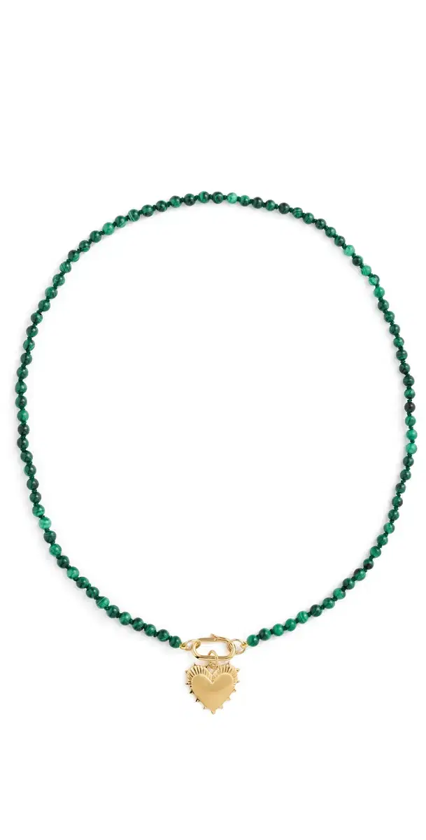 HART Gemstone Strand Heart Necklace Green One Size