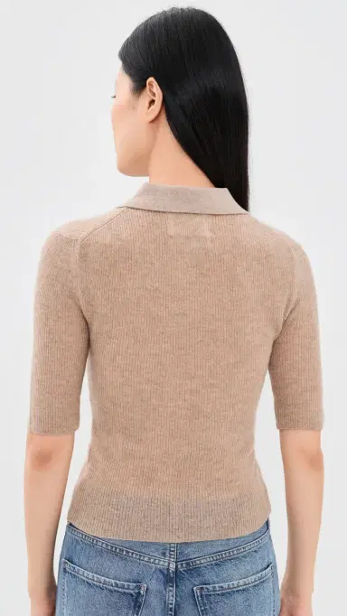 Citizens of Humanity Amelie Polo Sweater Fawn | Thumbnail 3