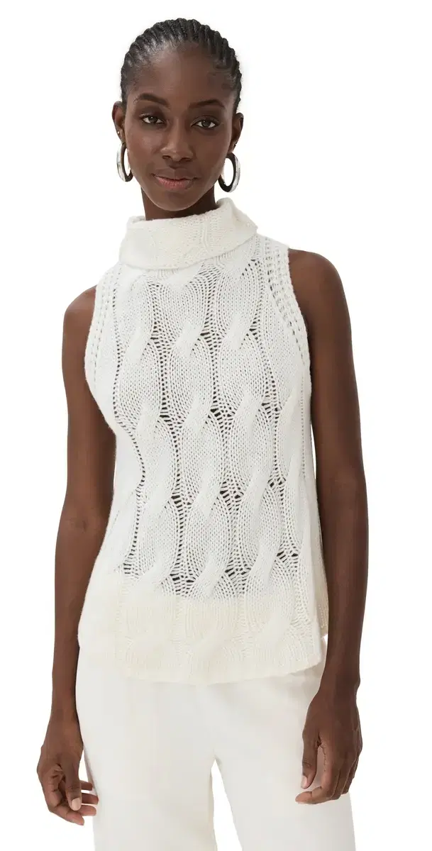 Sablyn aige B Cashmere Cropped Turtleneck Gardenia