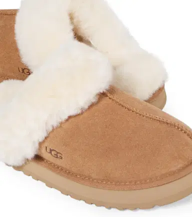 UGG Kids Disquette shearling-trimmed suede slippers | Thumbnail 2