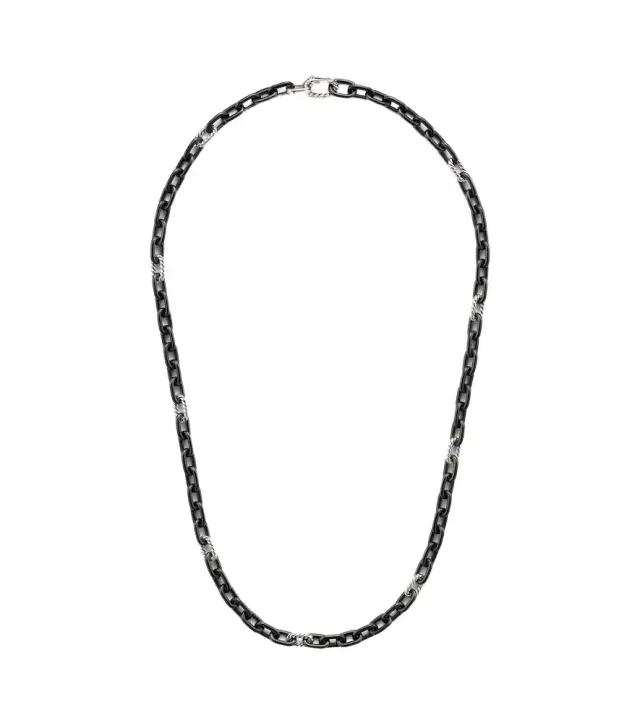 David Yurman DY Madison titanium and sterling silver chain necklace