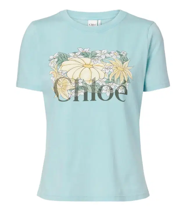 Chloe Chloé Logo printed cotton jersey T-shirt