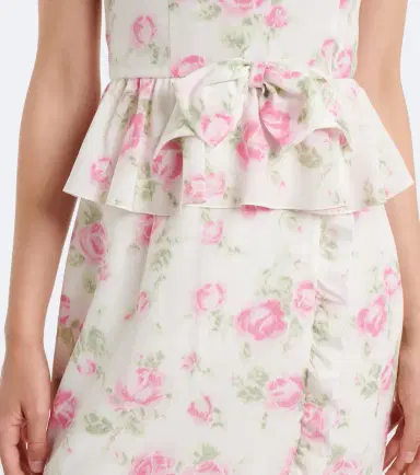 Alessandra Rich Bow-detail floral ruffled silk midi dress | Thumbnail 5