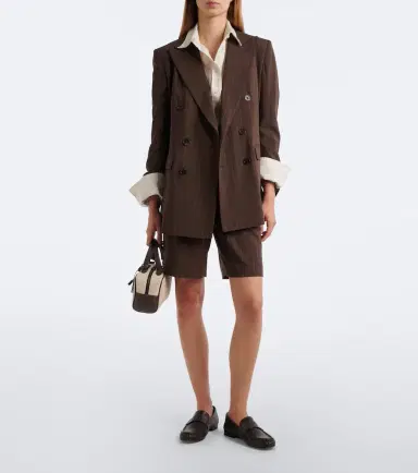 Ralph Lauren Collection Pinstripe double-breasted wool blazer | Thumbnail 3
