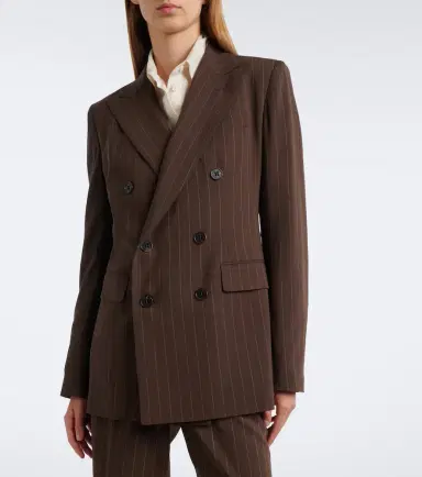 Ralph Lauren Collection Pinstripe double-breasted wool blazer | Thumbnail 6
