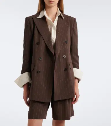 Ralph Lauren Collection Pinstripe double-breasted wool blazer | Thumbnail 7