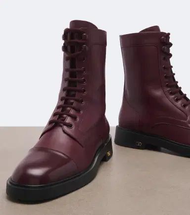 Valentino Garavani VLogo lace-up leather combat boots | Thumbnail 3 Valentino Garavani VLogo lace-up leather combat boots | Thumbnail 3
