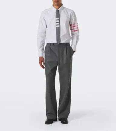 Thom Browne 4-Bar striped cotton Oxford shirt | Thumbnail 2