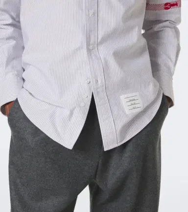 Thom Browne 4-Bar striped cotton Oxford shirt | Thumbnail 3