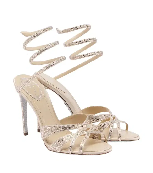 Rene Caovilla Dania embellished satin sandals