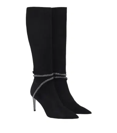 René Caovilla Cleo embellished suede knee-high boots | Thumbnail 1 René Caovilla Cleo embellished suede knee-high boots | Thumbnail 1