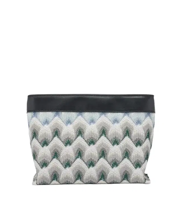 Missoni Mini leather-trimmed lamé pouch