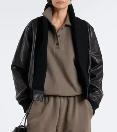 Magda Butrym Cotton-blend fleece polo sweater | Thumbnail 2