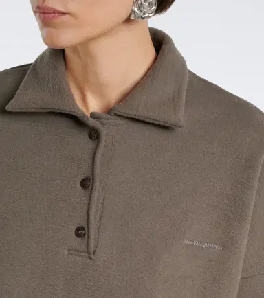 Magda Butrym Cotton-blend fleece polo sweater | Thumbnail 3