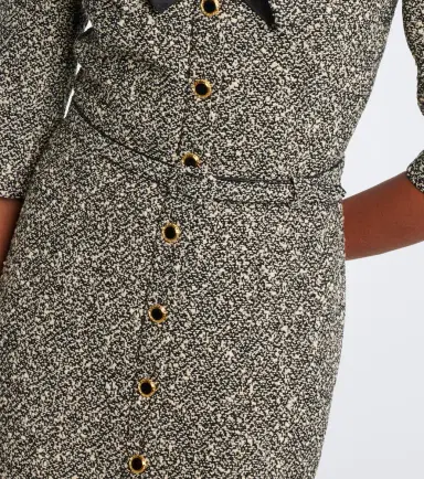 Alessandra Rich Belted cotton and wool-blend tweed midi dress | Thumbnail 3