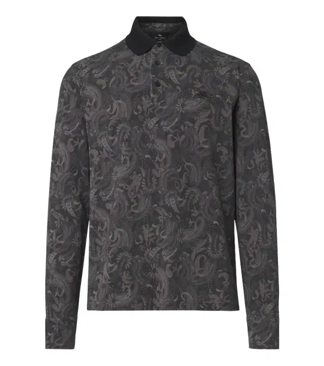 Etro Printed cotton piqué polo shirt