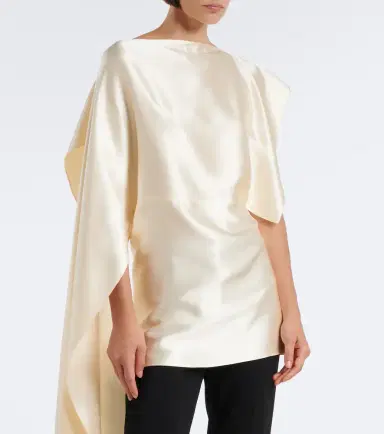 Magda Butrym Asymmetric draped silk satin top | Thumbnail 2