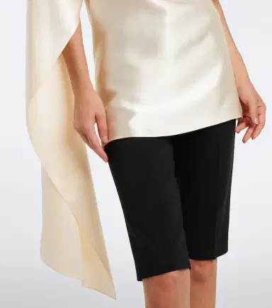 Magda Butrym Asymmetric draped silk satin top | Thumbnail 5