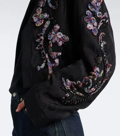 Dries Van Noten Vonda appliqué embellished cropped jacket | Thumbnail 4 Dries Van Noten Vonda appliqué embellished cropped jacket | Thumbnail 4