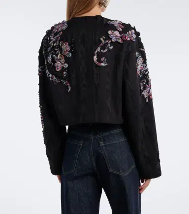 Dries Van Noten Vonda appliqué embellished cropped jacket | Thumbnail 5 Dries Van Noten Vonda appliqué embellished cropped jacket | Thumbnail 5