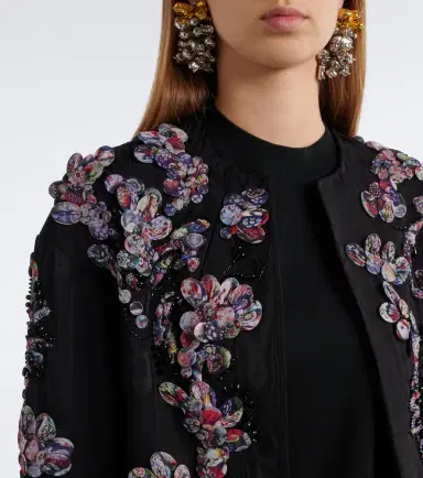 Dries Van Noten Vonda appliqué embellished cropped jacket | Thumbnail 6 Dries Van Noten Vonda appliqué embellished cropped jacket | Thumbnail 6