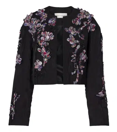 Dries Van Noten Vonda appliqué embellished cropped jacket | Thumbnail 1 Dries Van Noten Vonda appliqué embellished cropped jacket | Thumbnail 1