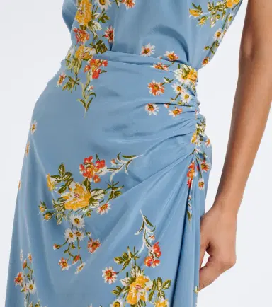 Veronica Beard Limani ruched floral silk-blend midi skirt | Thumbnail 4