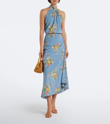 Veronica Beard Limani ruched floral silk-blend midi skirt | Thumbnail 5