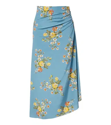 Veronica Beard Limani ruched floral silk-blend midi skirt | Thumbnail 1