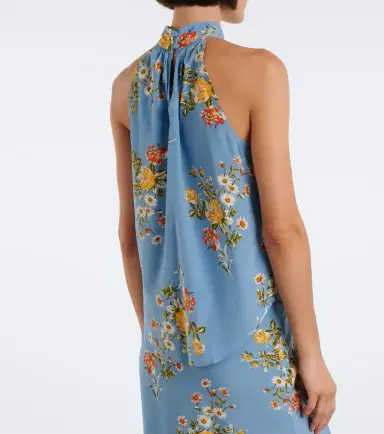 Veronica Beard Kovi floral halterneck silk-blend top | Thumbnail 3 Veronica Beard Kovi floral halterneck silk-blend top | Thumbnail 3