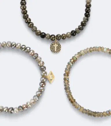 Sydney Evan Set of 3 14kt gold beaded bracelets with gemstones | Thumbnail 2 Sydney Evan Set of 3 14kt gold beaded bracelets with gemstones | Thumbnail 2