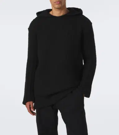 Rick Owens Hooded cashmere and silk sweater | Thumbnail 3