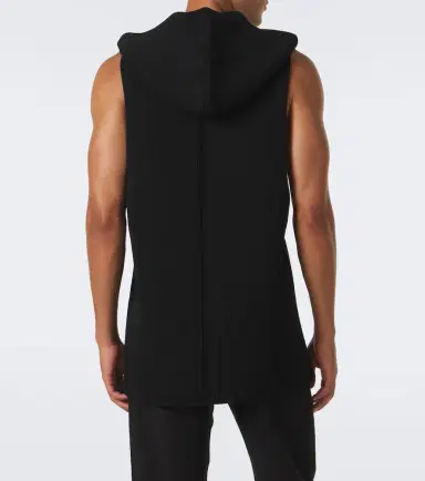Rick Owens Hooded ribbed-knit virgin wool tank top | Thumbnail 3