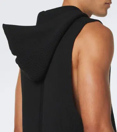 Rick Owens Hooded ribbed-knit virgin wool tank top | Thumbnail 4