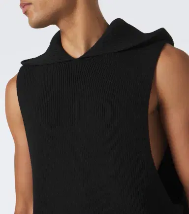 Rick Owens Hooded ribbed-knit virgin wool tank top | Thumbnail 5