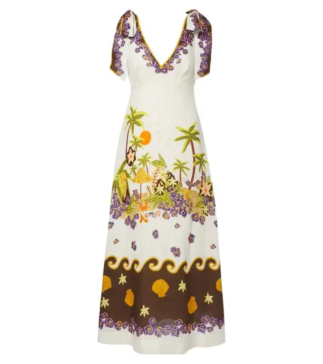 Alemais Alémais Island Cove linen midi dress