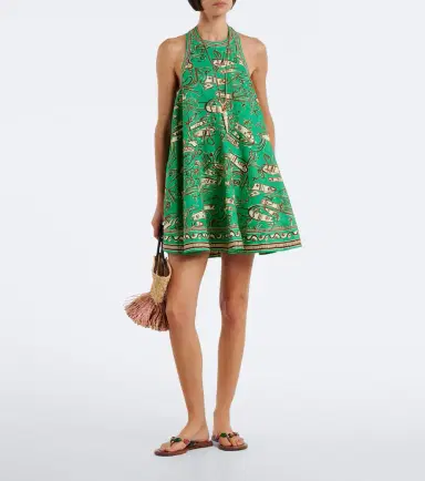 ALÉMAIS Alémais Fish Sticks printed linen minidress | Thumbnail 2